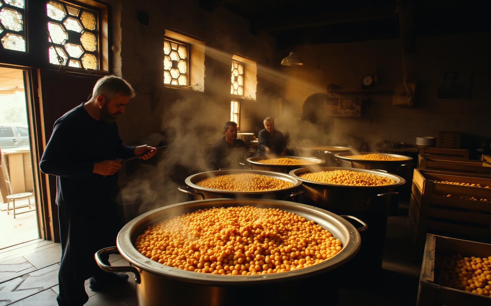 Traditional leblebi roasting workshop in Çorum, Türkiye